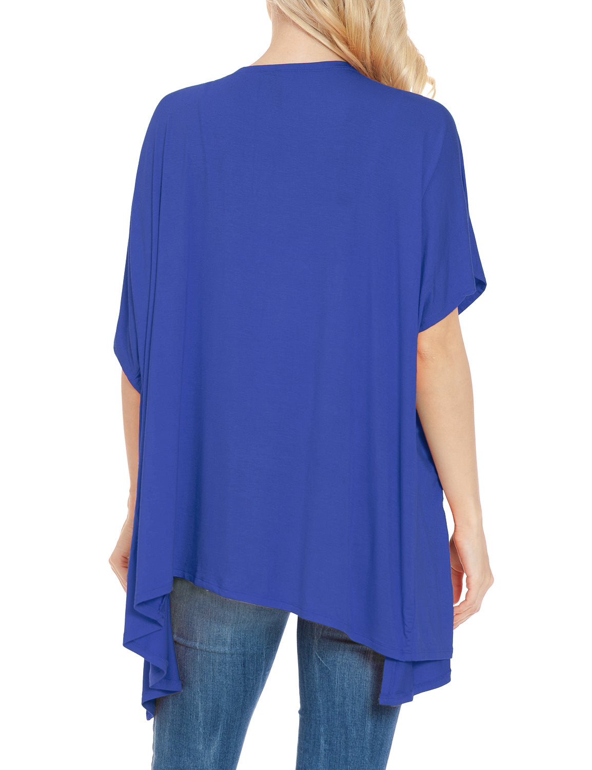 Women's Kimono Style Short Sleeve Open Front Loose Fit Cardigan (S-3XL)