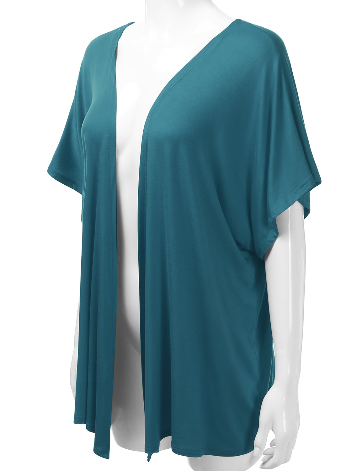 Women's Kimono Style Short Sleeve Open Front Loose Fit Cardigan (S-3XL)