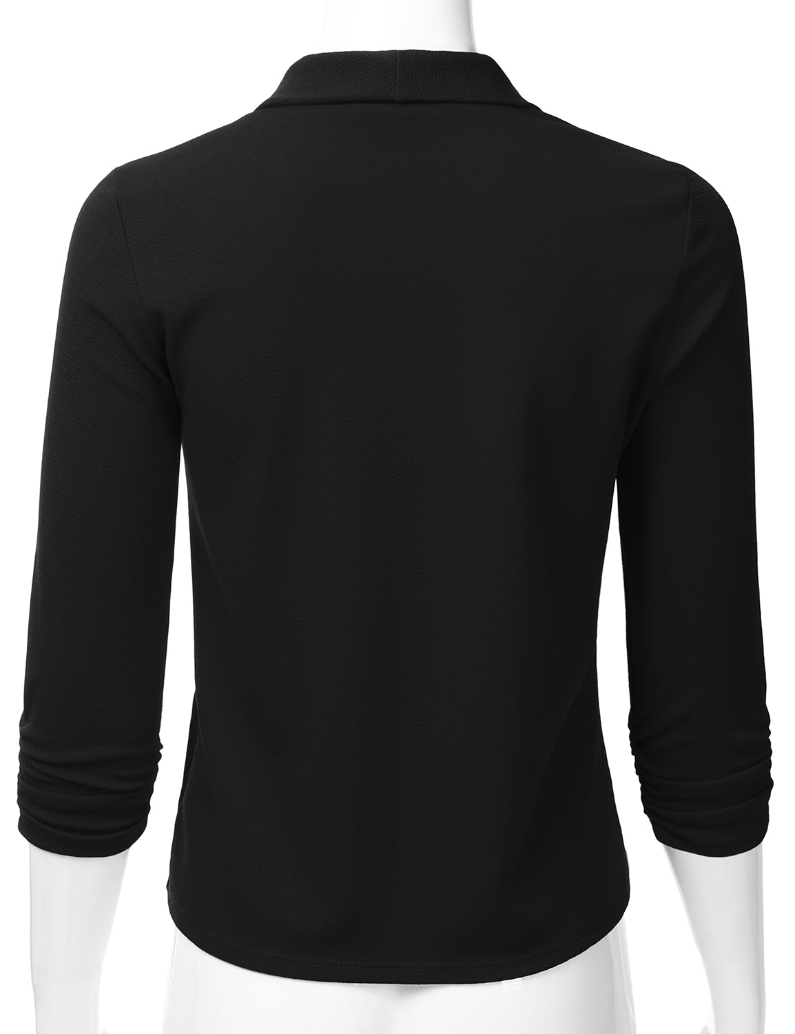 Women's 3/4 Sleeve Blazer Open Front Office Work Cardigan Jacket (S-3XL)