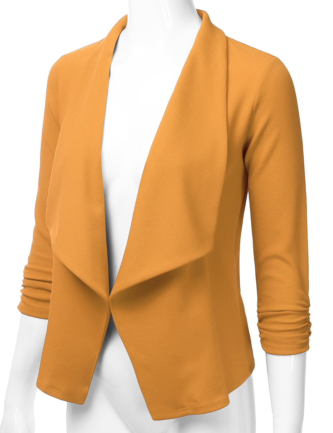 Women's 3/4 Sleeve Blazer Open Front Office Work Cardigan Jacket (S-3XL)