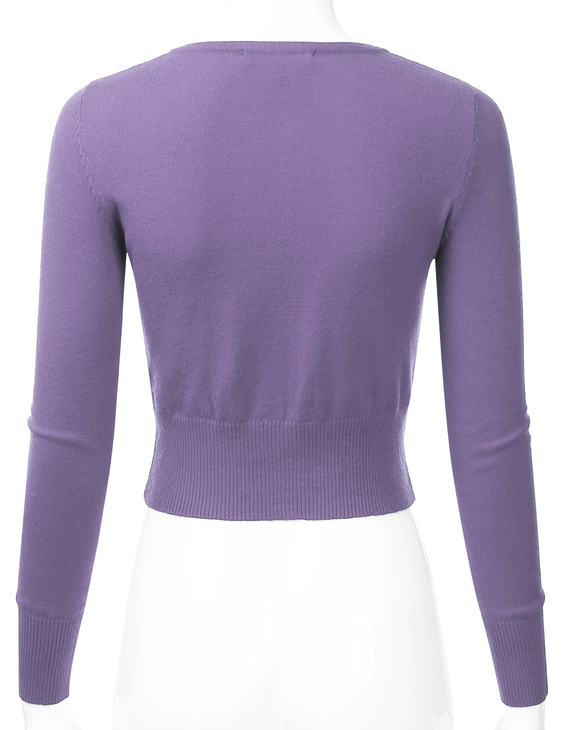 Women's Crewneck Button Down Long Sleeve Cropped Cardigan Sweater (S-XL)