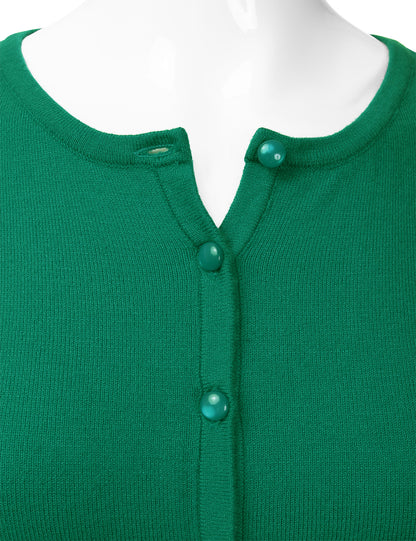 Women's Crewneck Button Down Long Sleeve Cropped Cardigan Sweater (S-XL)