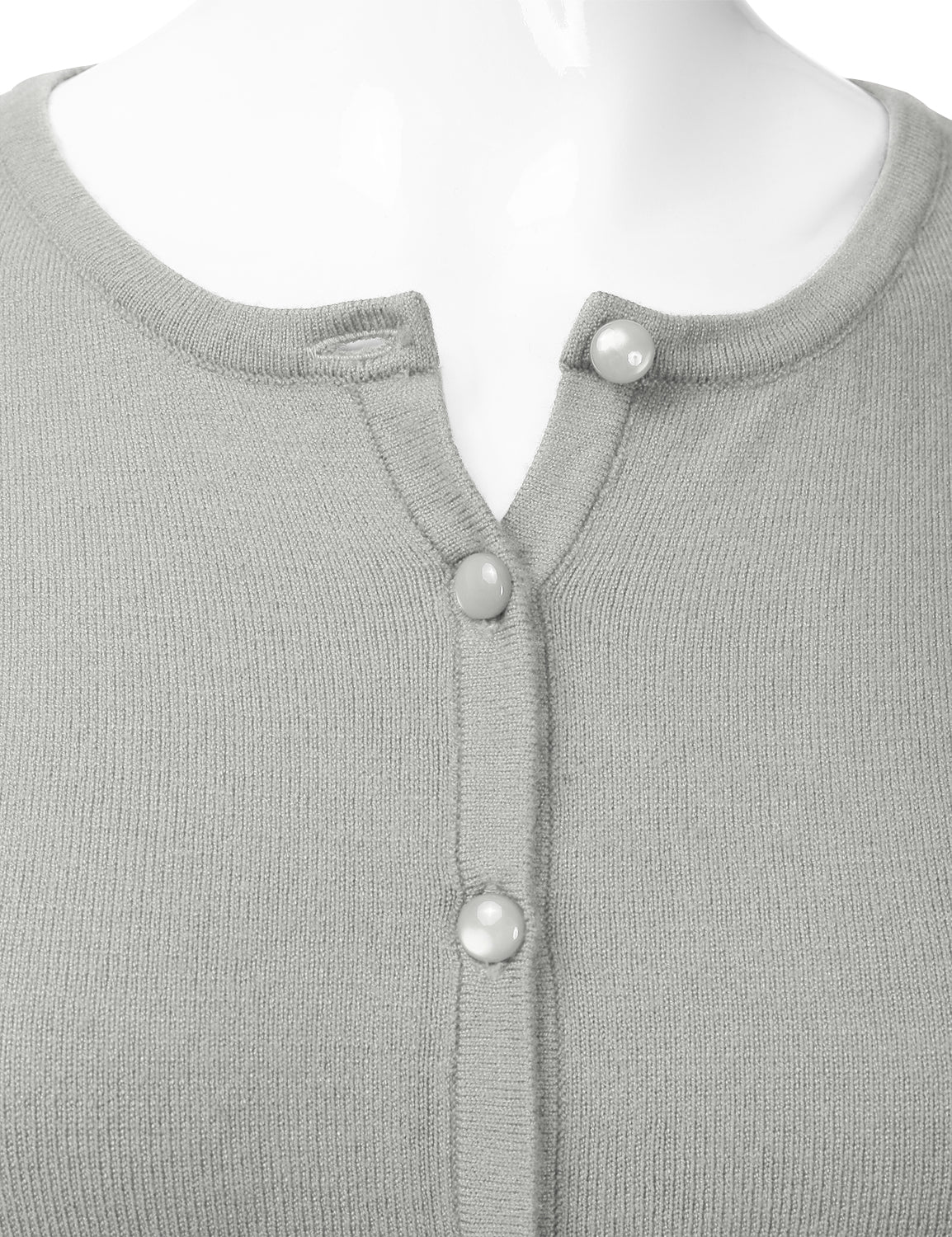 Women's Crewneck Button Down Long Sleeve Cropped Cardigan Sweater (S-XL)