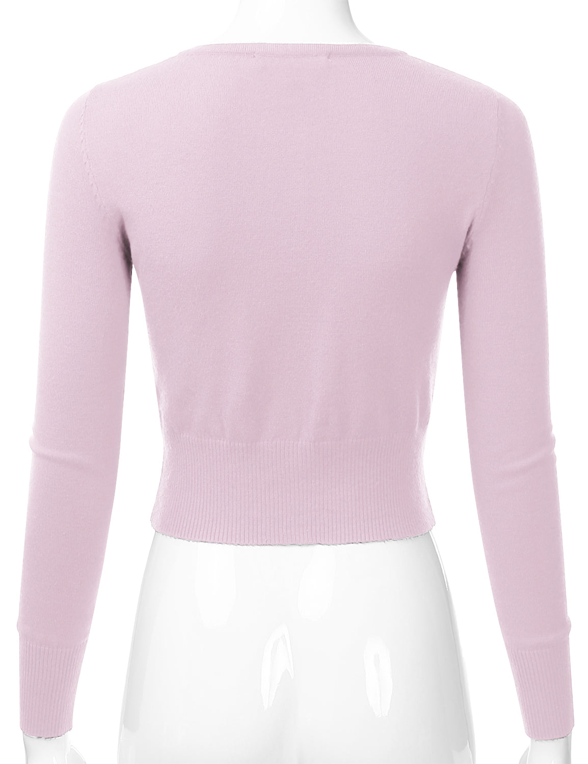 Women's Crewneck Button Down Long Sleeve Cropped Cardigan Sweater (S-XL)