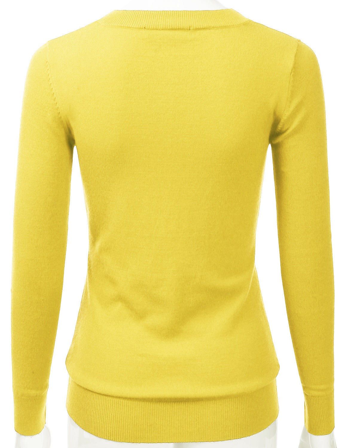 Women's Long Sleeve V-Neck Slim Fit Pullover Soft Knit Top Sweater (S-XL)
