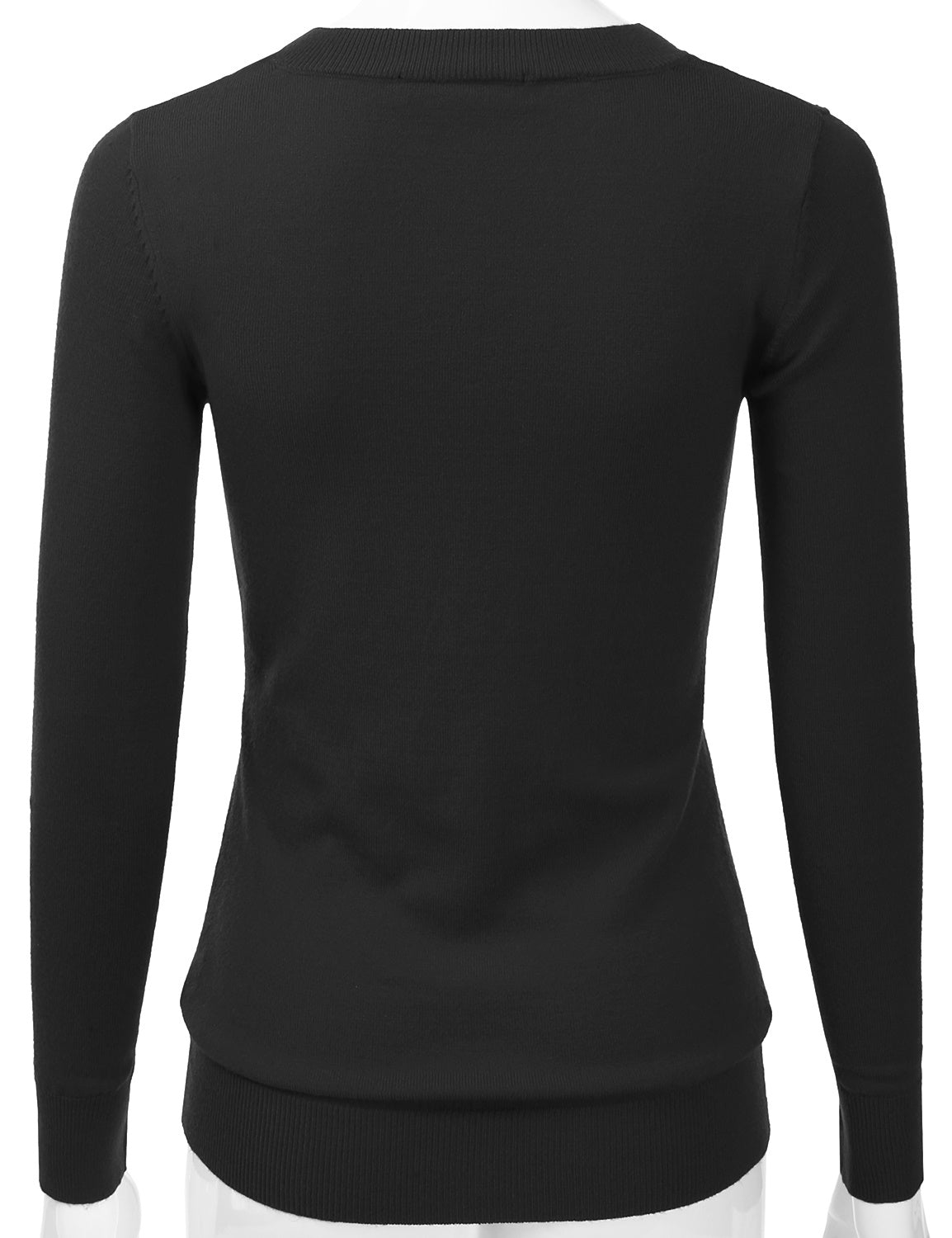Women's Long Sleeve V-Neck Slim Fit Pullover Soft Knit Top Sweater (S-XL)