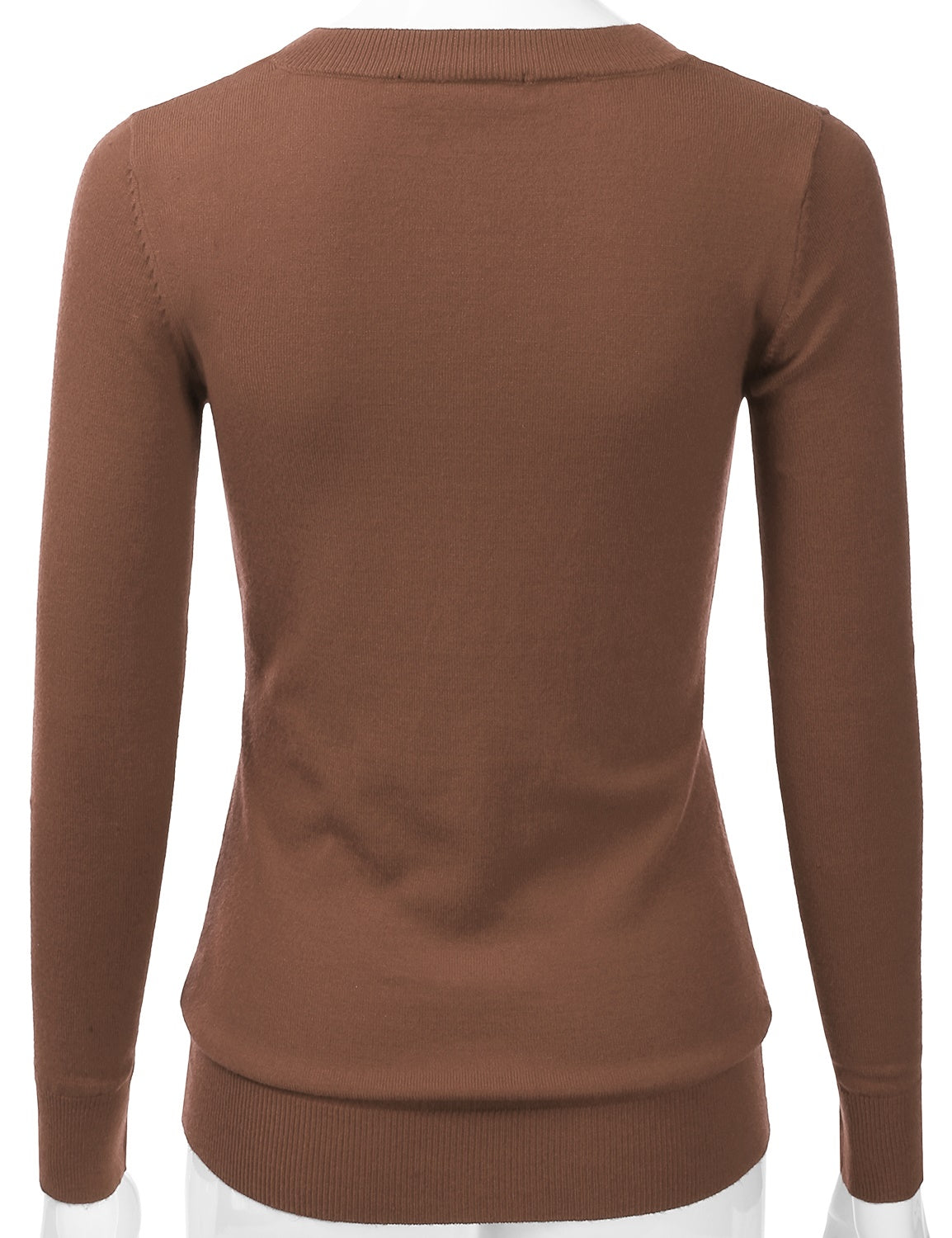Women's Long Sleeve V-Neck Slim Fit Pullover Soft Knit Top Sweater (S-XL)