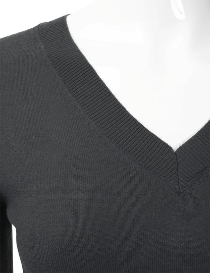 Women's Long Sleeve V-Neck Slim Fit Pullover Soft Knit Top Sweater (S-XL)