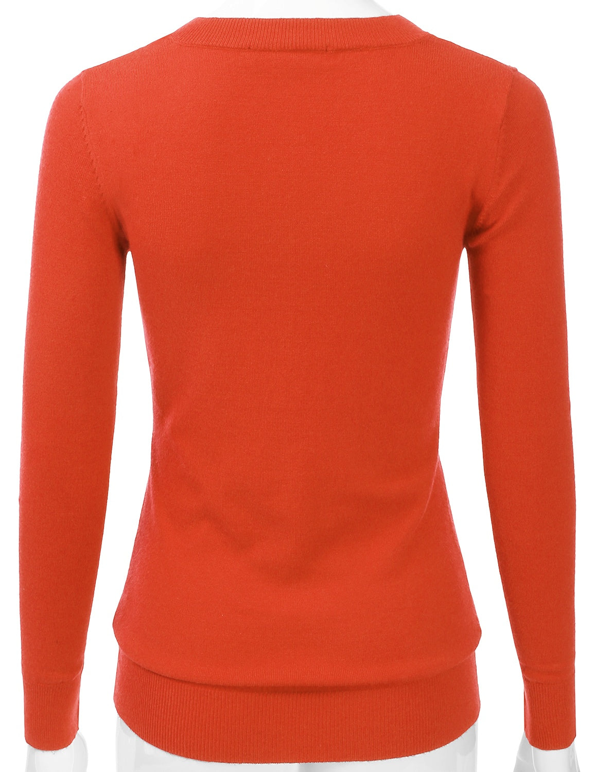 Women's Long Sleeve V-Neck Slim Fit Pullover Soft Knit Top Sweater (S-XL)
