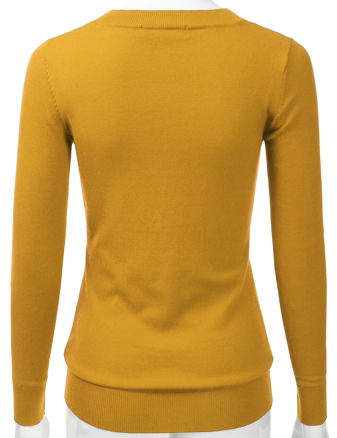 Women's Long Sleeve V-Neck Slim Fit Pullover Soft Knit Top Sweater (S-XL)
