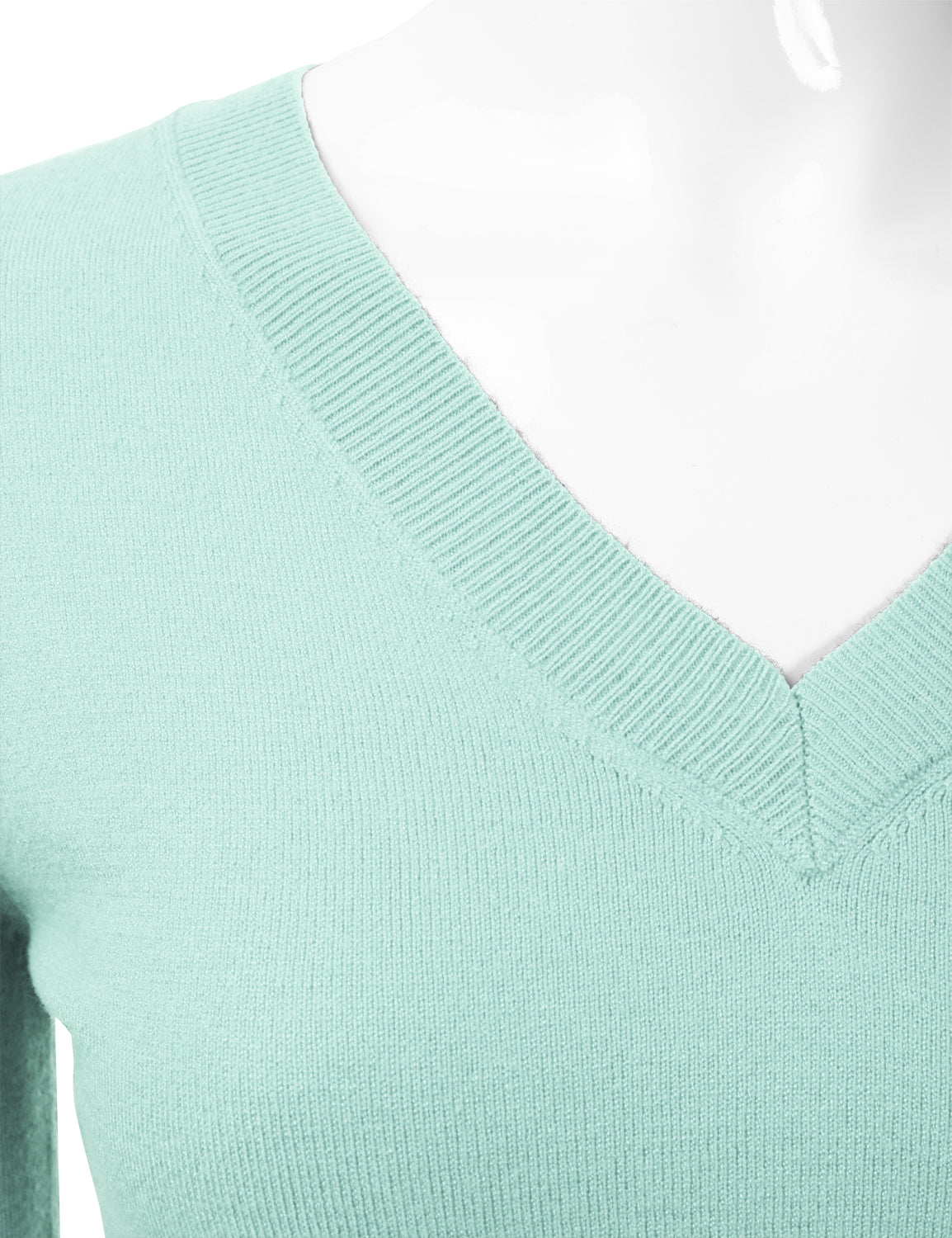 Women's Long Sleeve V-Neck Slim Fit Pullover Soft Knit Top Sweater (S-XL)