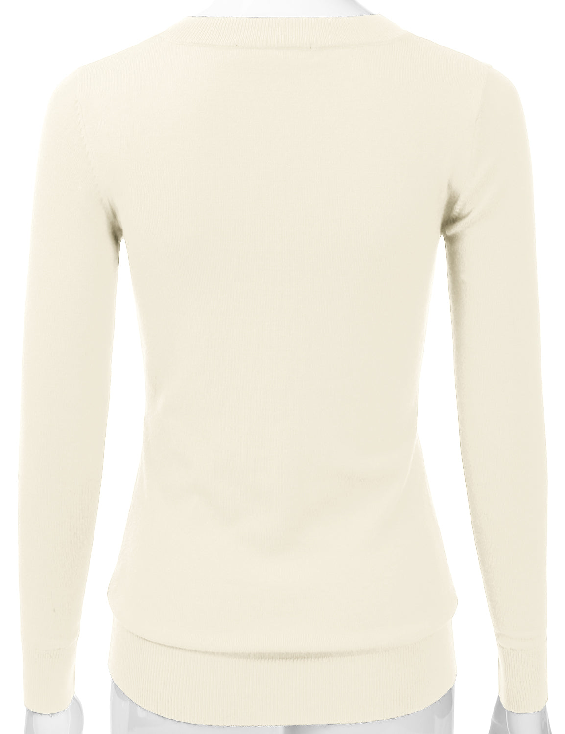 Women's Long Sleeve V-Neck Slim Fit Pullover Soft Knit Top Sweater (S-XL)