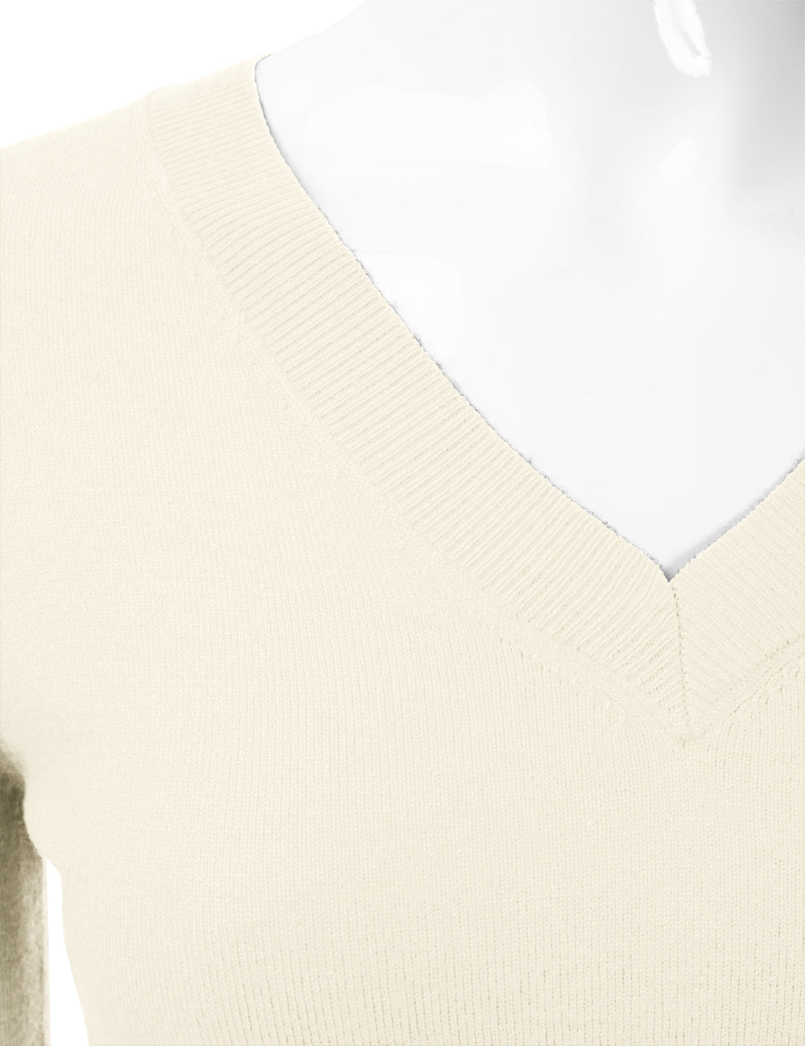 Women's Long Sleeve V-Neck Slim Fit Pullover Soft Knit Top Sweater (S-XL)