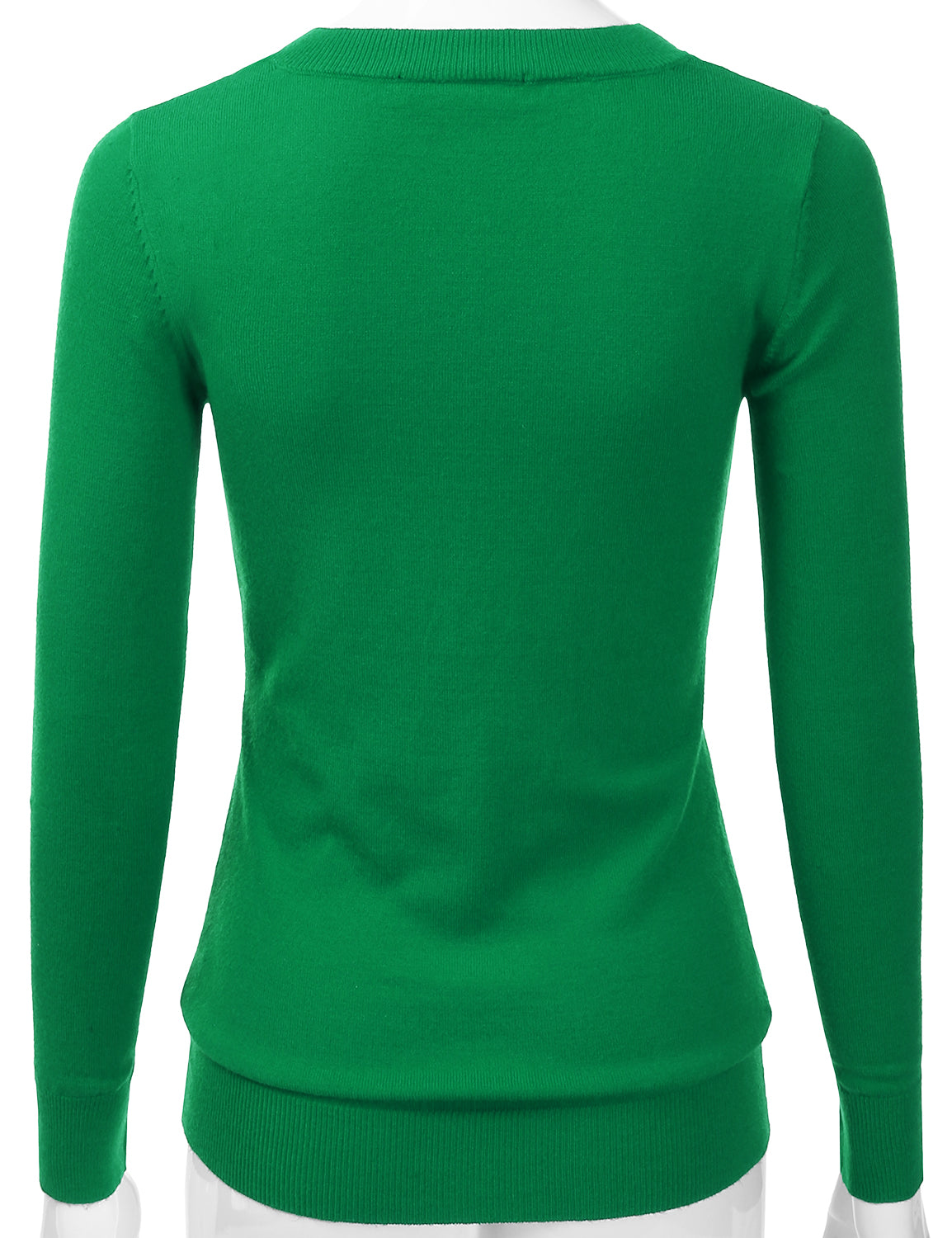 Women's Long Sleeve V-Neck Slim Fit Pullover Soft Knit Top Sweater (S-XL)