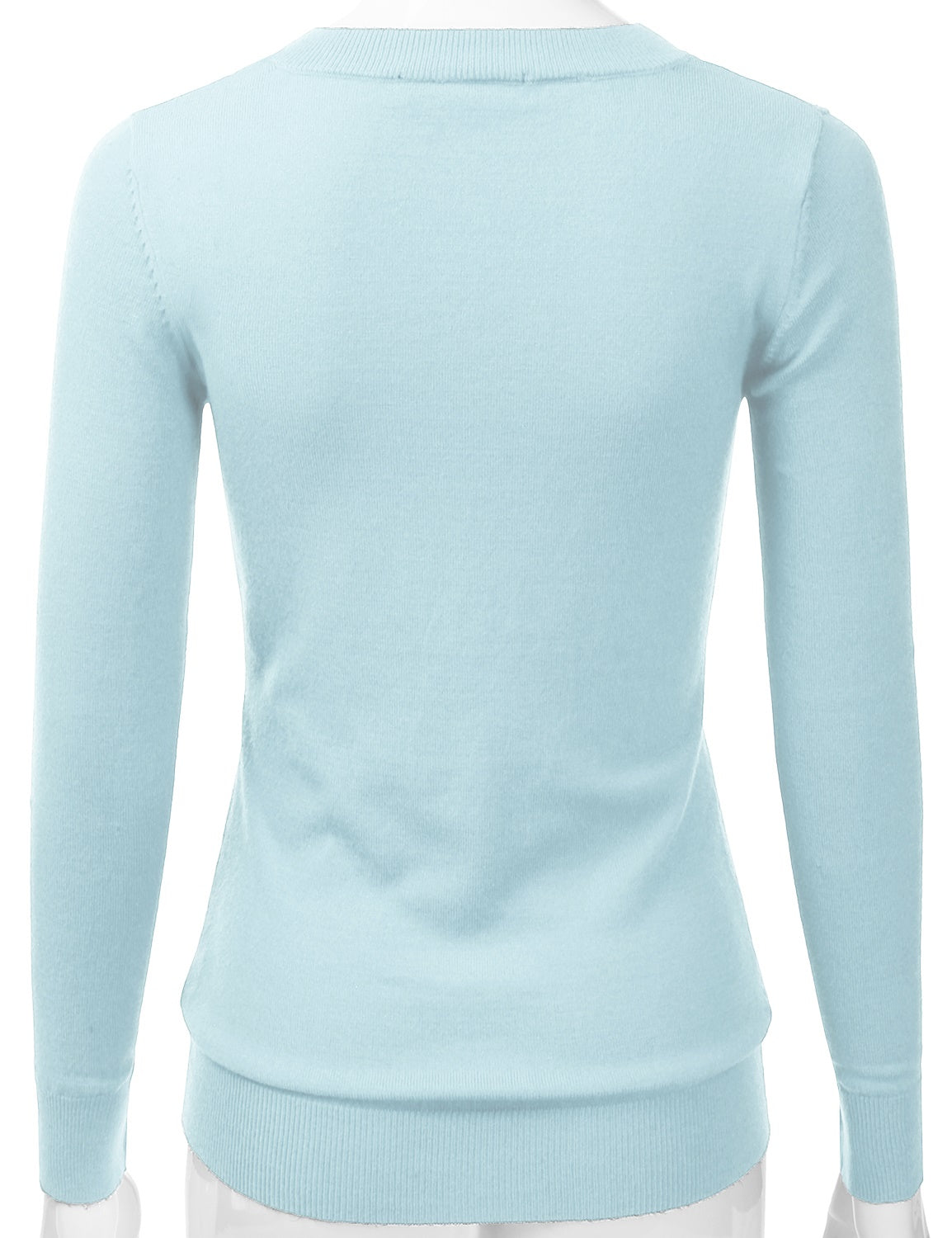 Women's Long Sleeve V-Neck Slim Fit Pullover Soft Knit Top Sweater (S-XL)