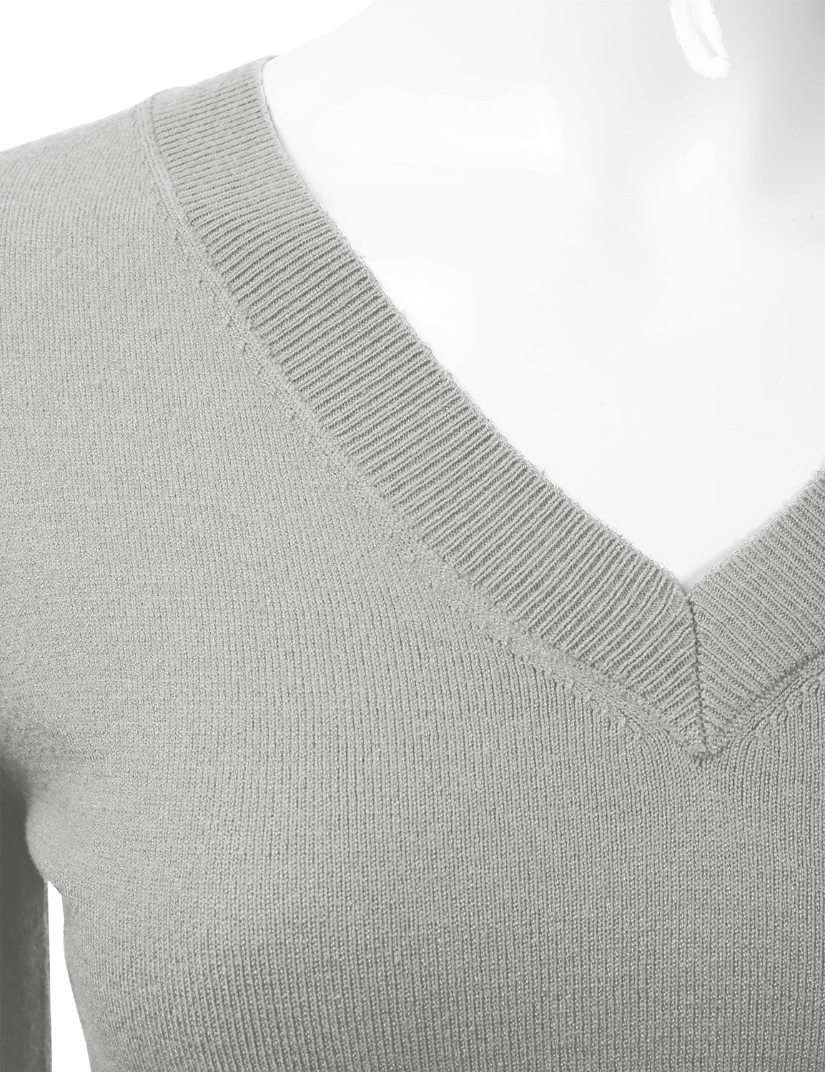 Women's Long Sleeve V-Neck Slim Fit Pullover Soft Knit Top Sweater (S-XL)