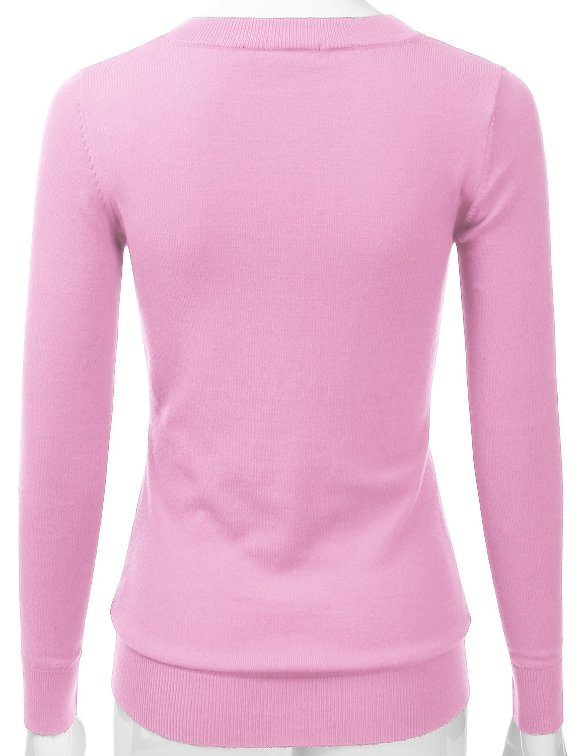 Women's Long Sleeve V-Neck Slim Fit Pullover Soft Knit Top Sweater (S-XL)
