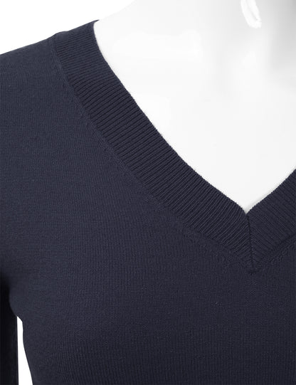 Women's Long Sleeve V-Neck Slim Fit Pullover Soft Knit Top Sweater (S-XL)