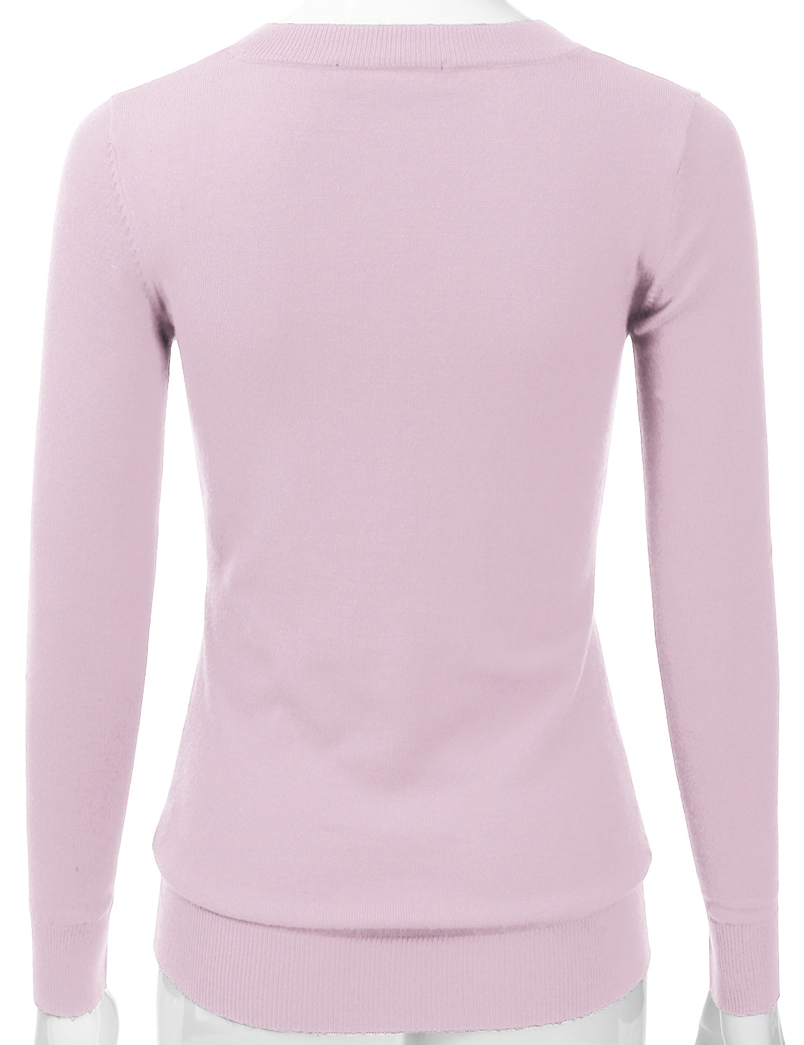 Women's Long Sleeve V-Neck Slim Fit Pullover Soft Knit Top Sweater (S-XL)