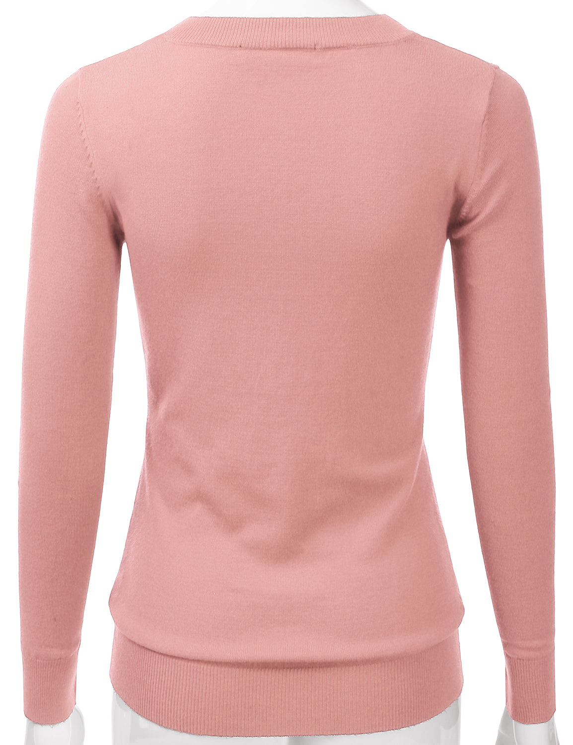 Women's Long Sleeve V-Neck Slim Fit Pullover Soft Knit Top Sweater (S-XL)