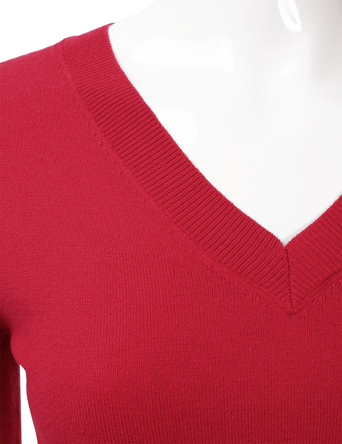 Women's Long Sleeve V-Neck Slim Fit Pullover Soft Knit Top Sweater (S-XL)