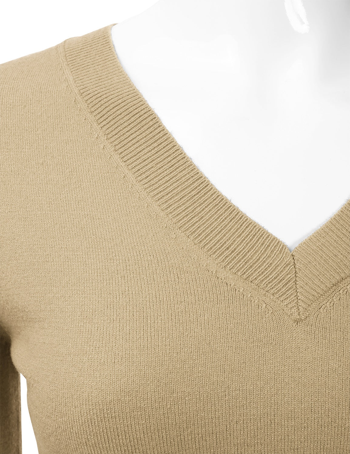 Women's Long Sleeve V-Neck Slim Fit Pullover Soft Knit Top Sweater (S-XL)