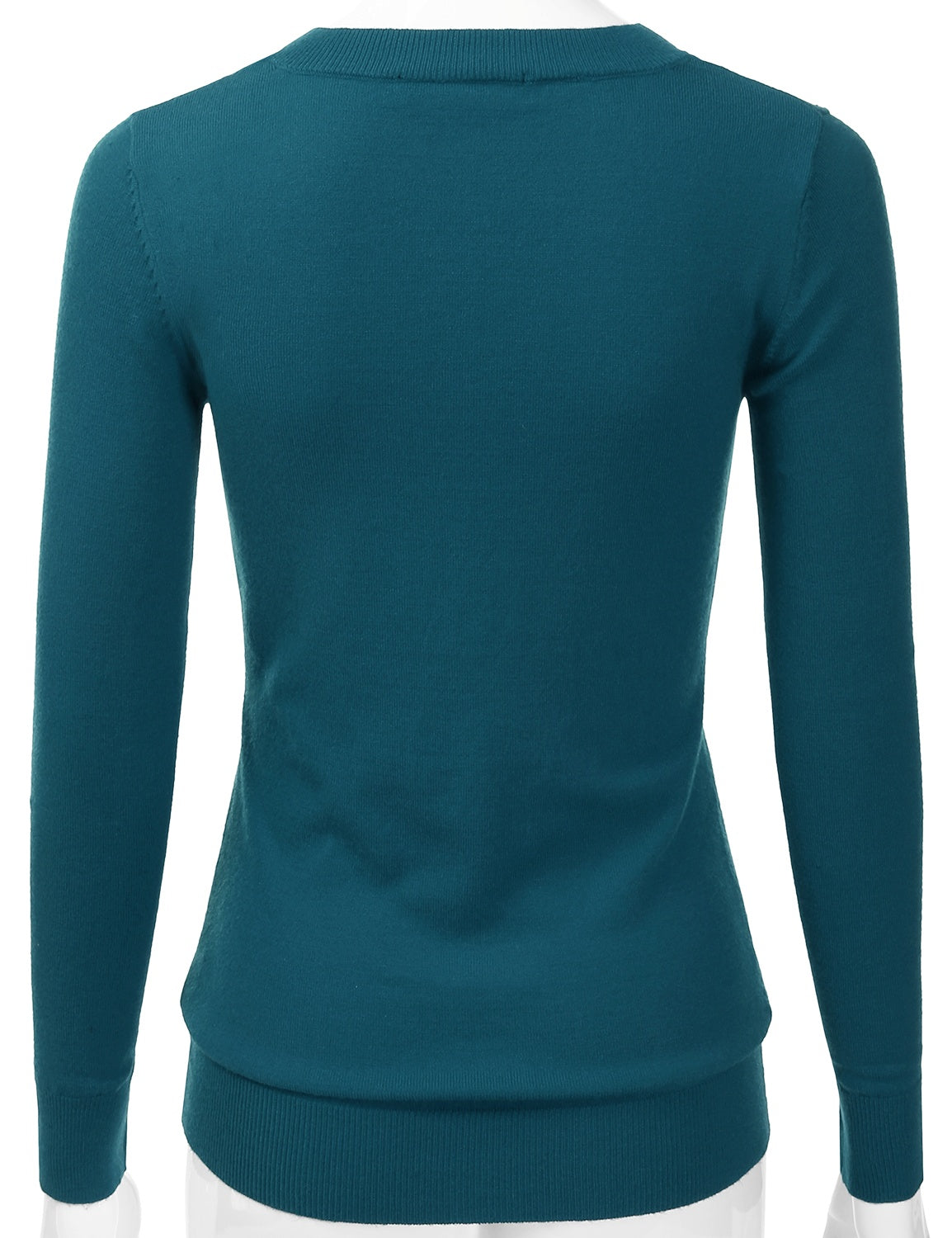 Women's Long Sleeve V-Neck Slim Fit Pullover Soft Knit Top Sweater (S-XL)