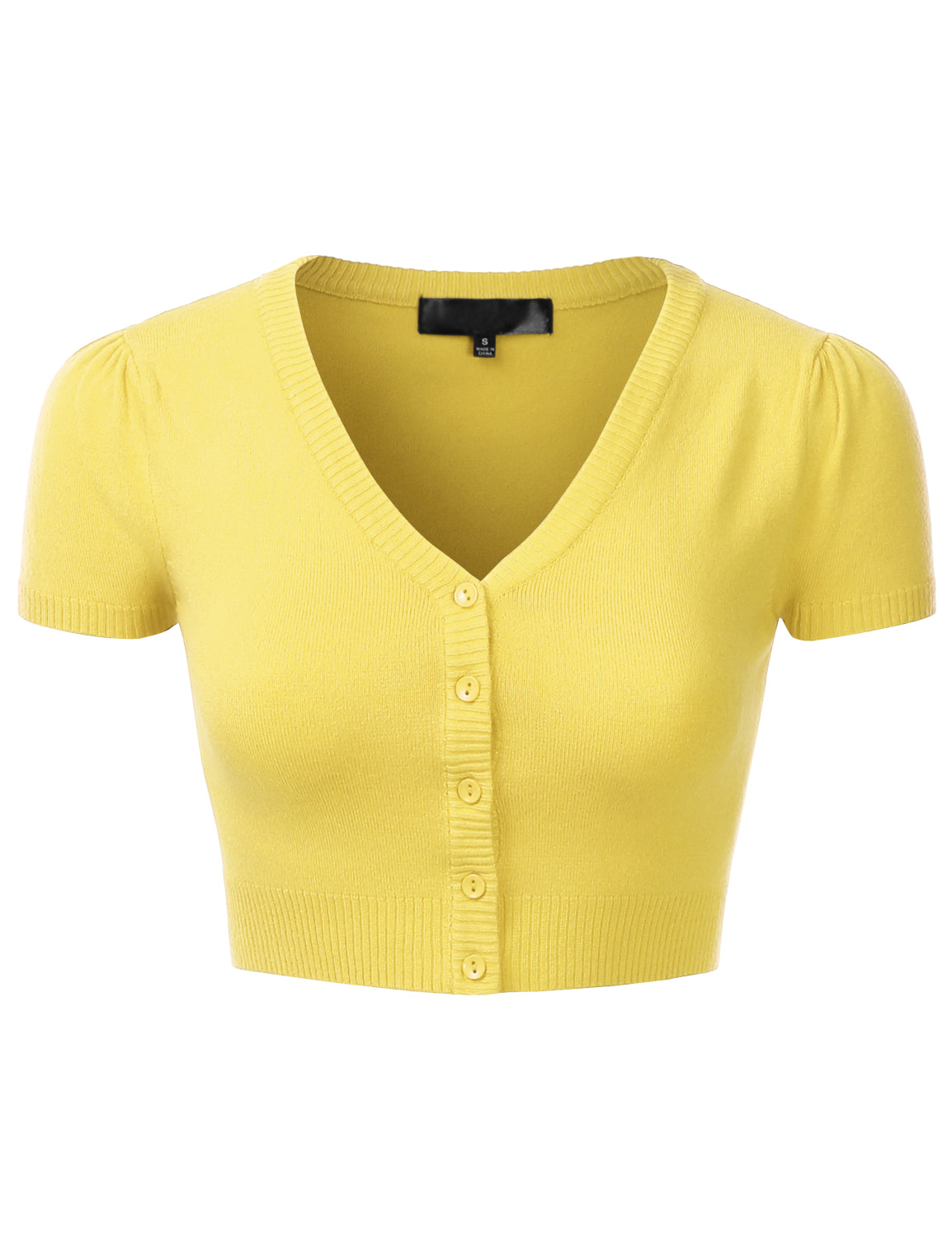 Women's Fitted V-Neck Bolero Shrug Cropped Short Sleeve Cardigan Sweater (S-3X)