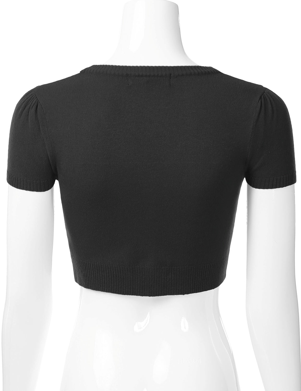 Women's Fitted V-Neck Bolero Shrug Cropped Short Sleeve Cardigan Sweater (S-3X)