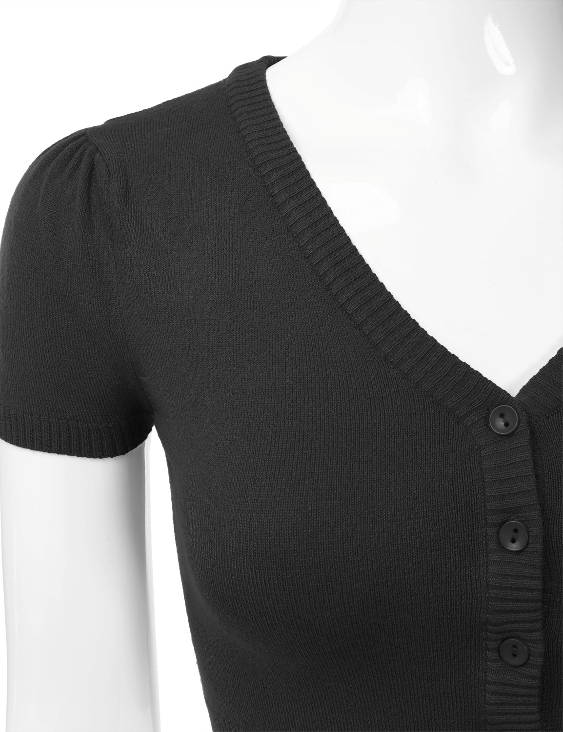 Women's Fitted V-Neck Bolero Shrug Cropped Short Sleeve Cardigan Sweater (S-3X)