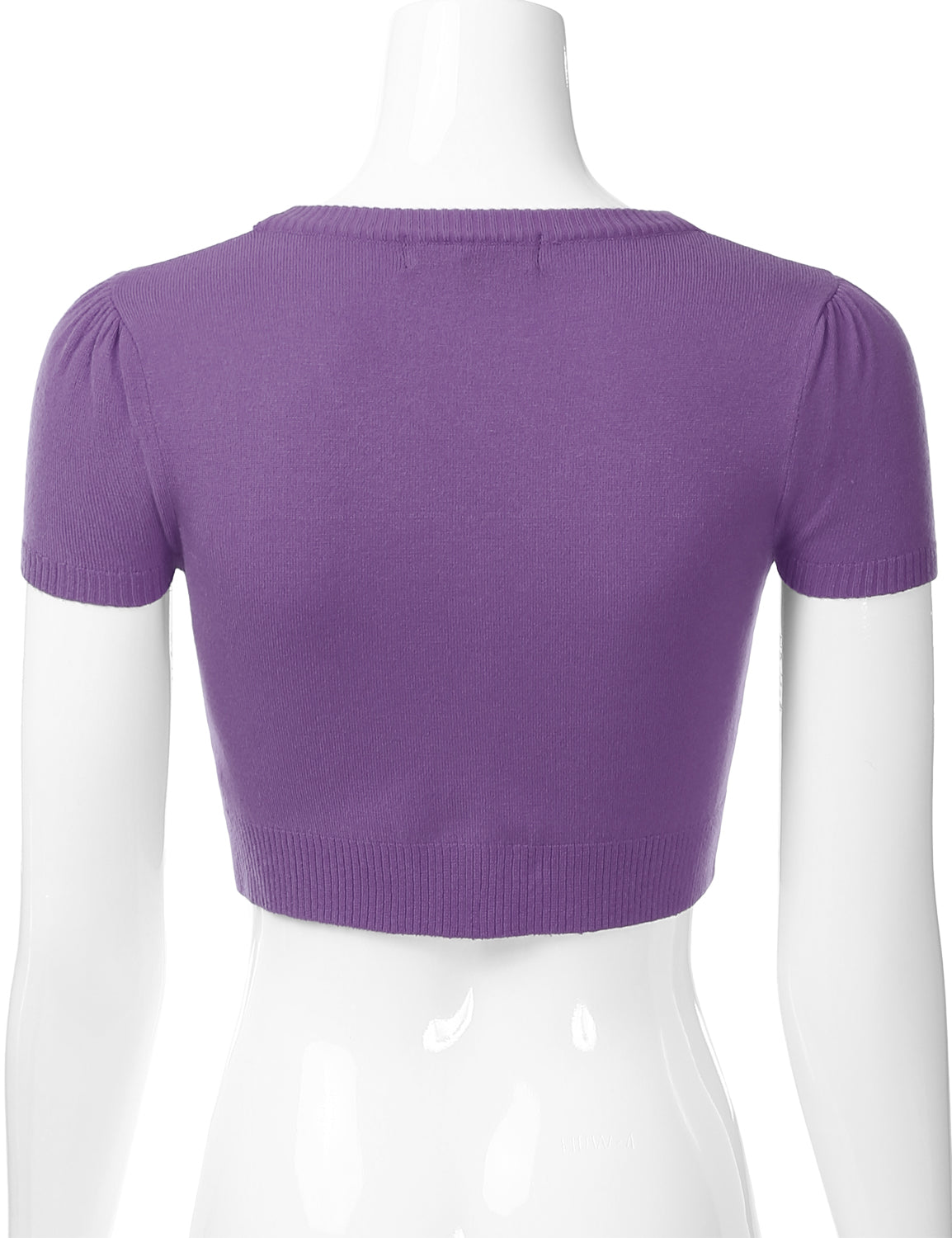 Women's Fitted V-Neck Bolero Shrug Cropped Short Sleeve Cardigan Sweater (S-3X)