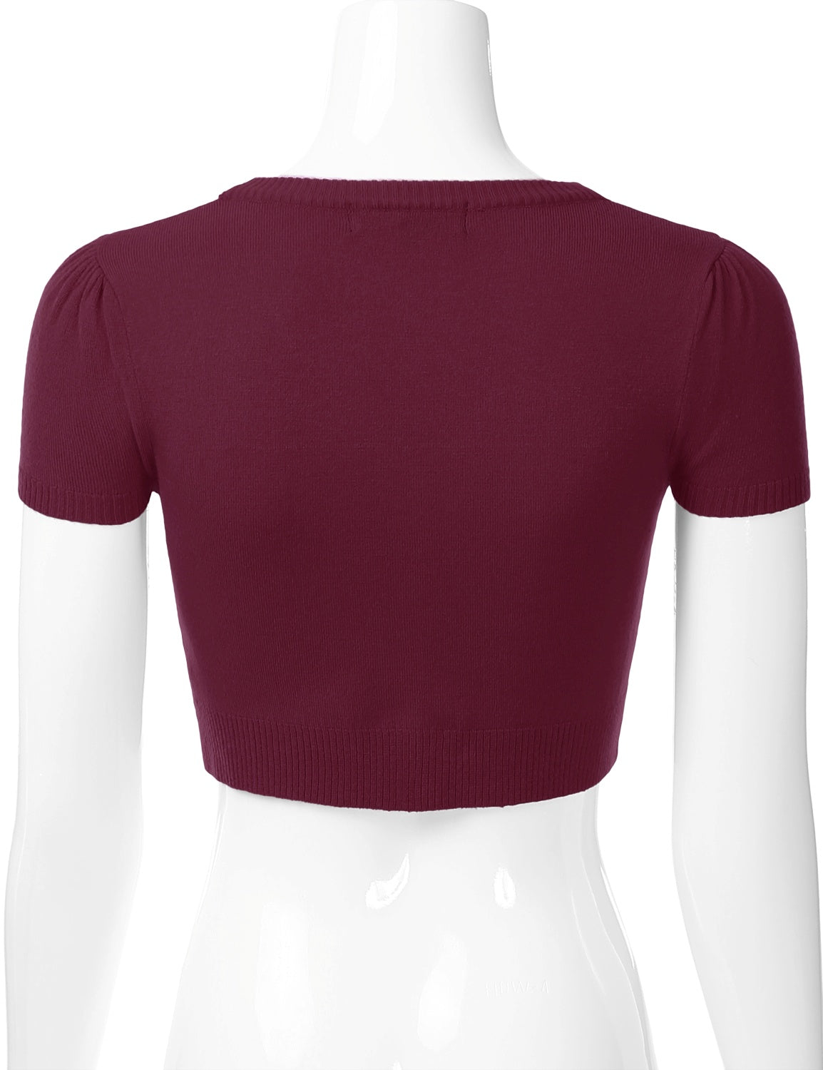 Women's Fitted V-Neck Bolero Shrug Cropped Short Sleeve Cardigan Sweater (S-3X)
