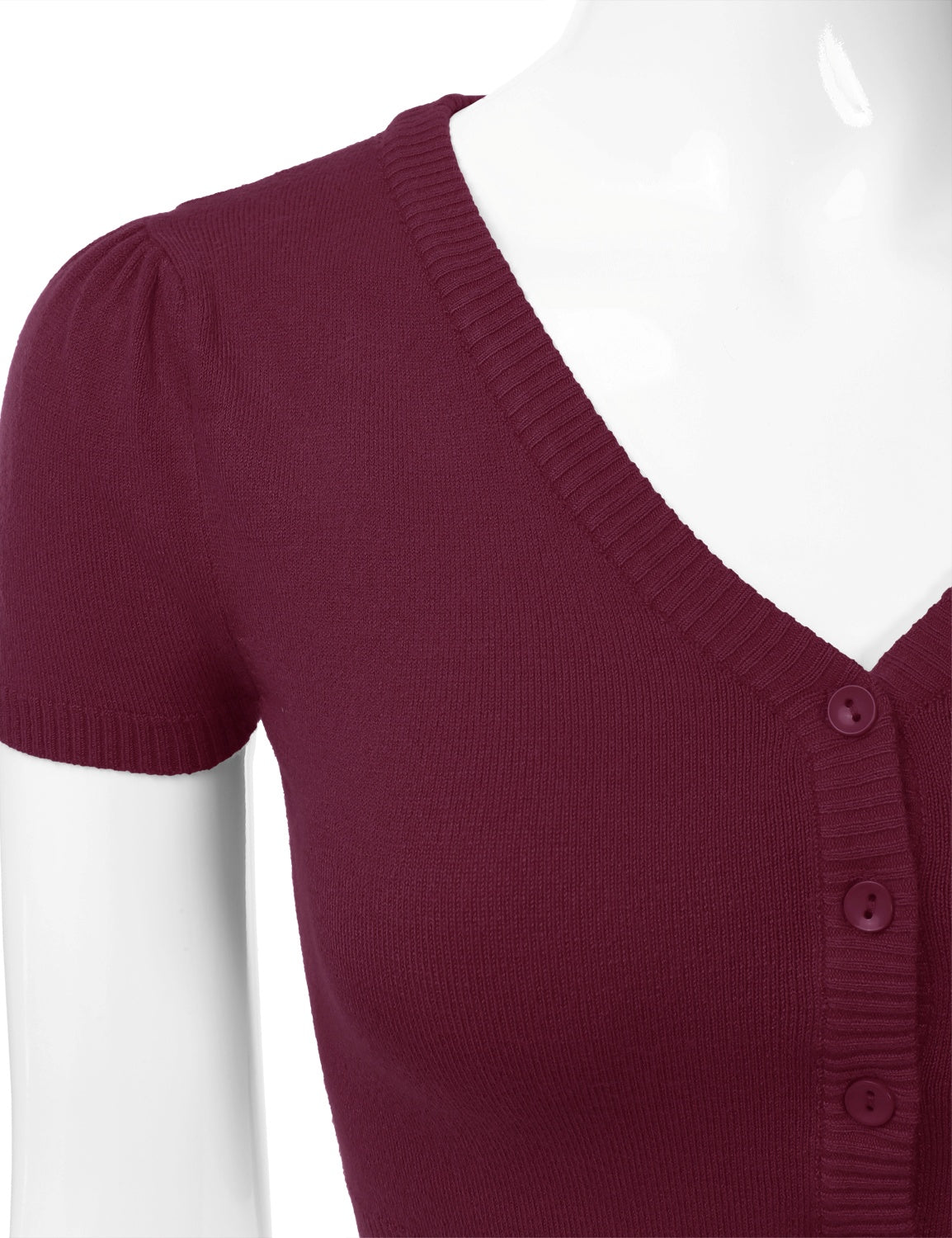 Women's Fitted V-Neck Bolero Shrug Cropped Short Sleeve Cardigan Sweater (S-3X)