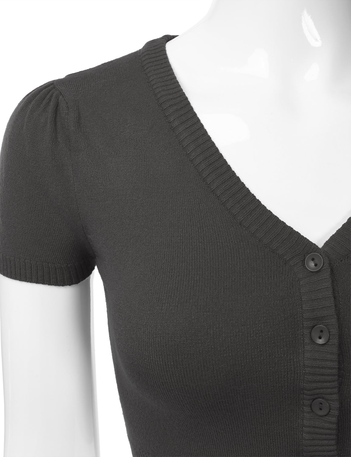 Women's Fitted V-Neck Bolero Shrug Cropped Short Sleeve Cardigan Sweater (S-3X)