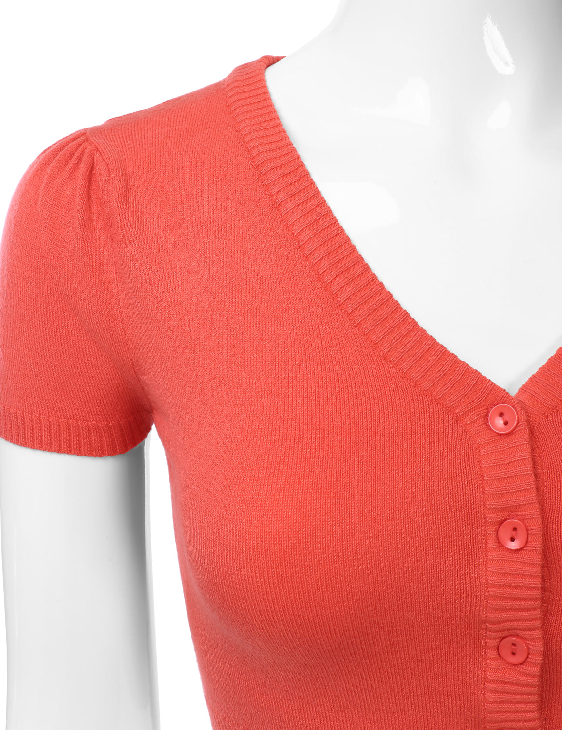 Women's Fitted V-Neck Bolero Shrug Cropped Short Sleeve Cardigan Sweater (S-3X)