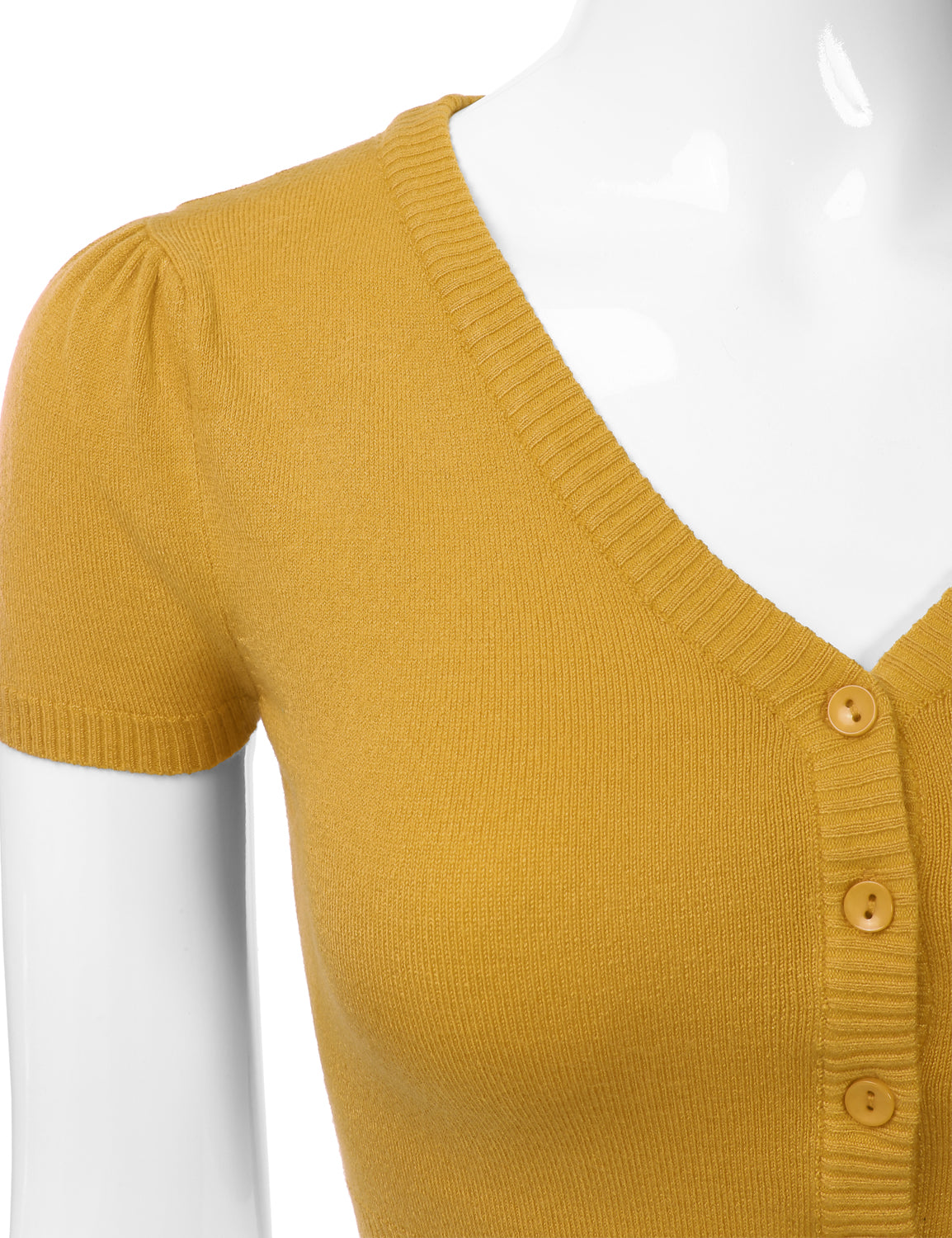Women's Fitted V-Neck Bolero Shrug Cropped Short Sleeve Cardigan Sweater (S-3X)