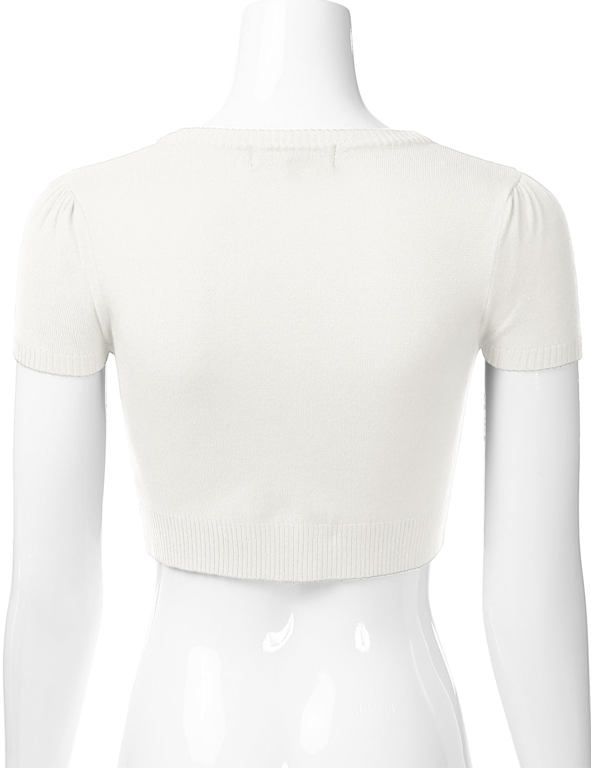 Women's Fitted V-Neck Bolero Shrug Cropped Short Sleeve Cardigan Sweater (S-3X)
