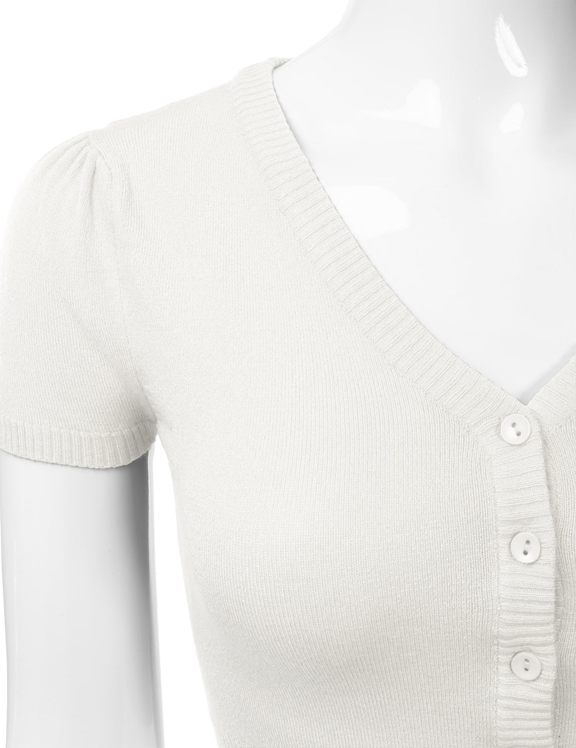 Women's Fitted V-Neck Bolero Shrug Cropped Short Sleeve Cardigan Sweater (S-3X)