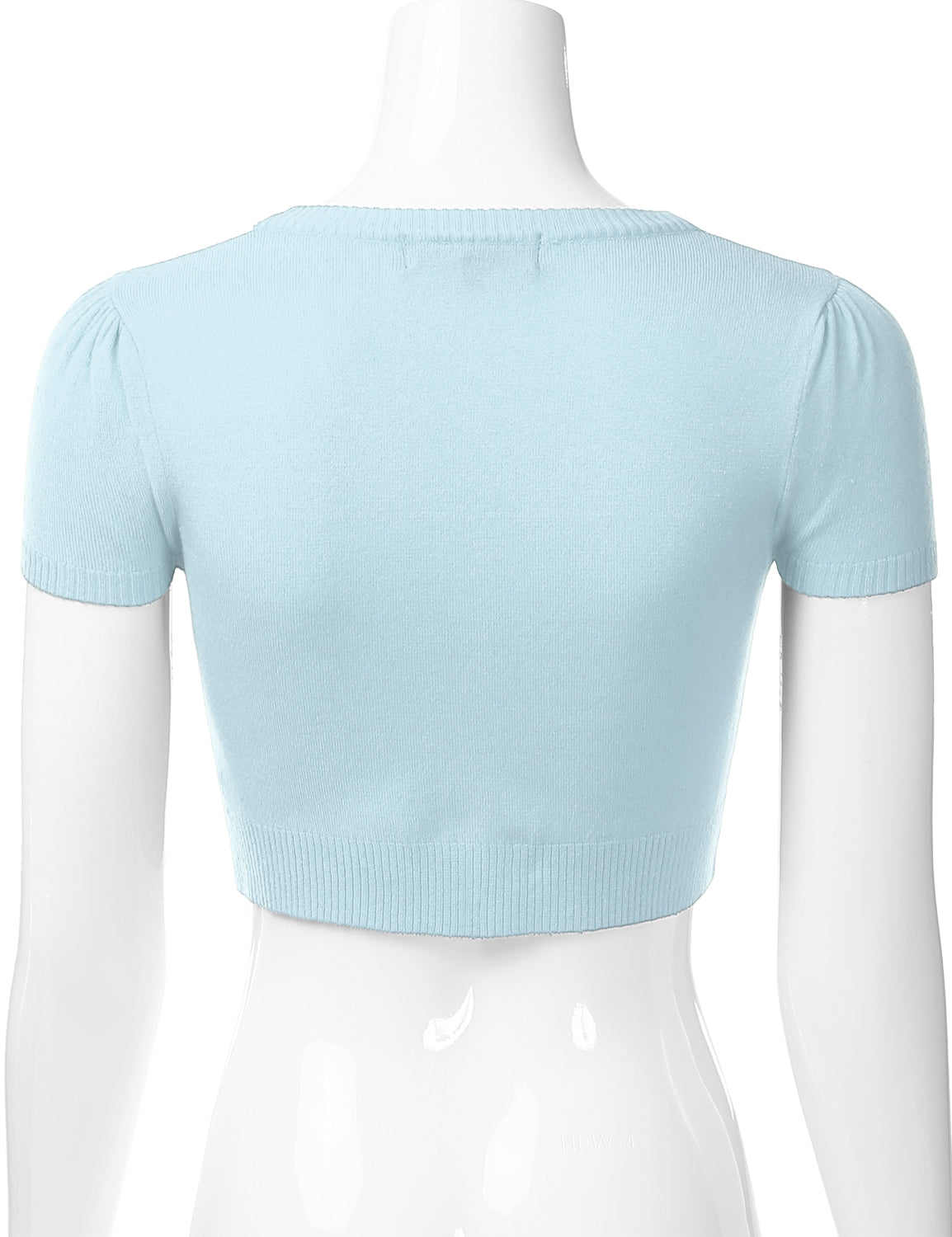 Women's Fitted V-Neck Bolero Shrug Cropped Short Sleeve Cardigan Sweater (S-3X)