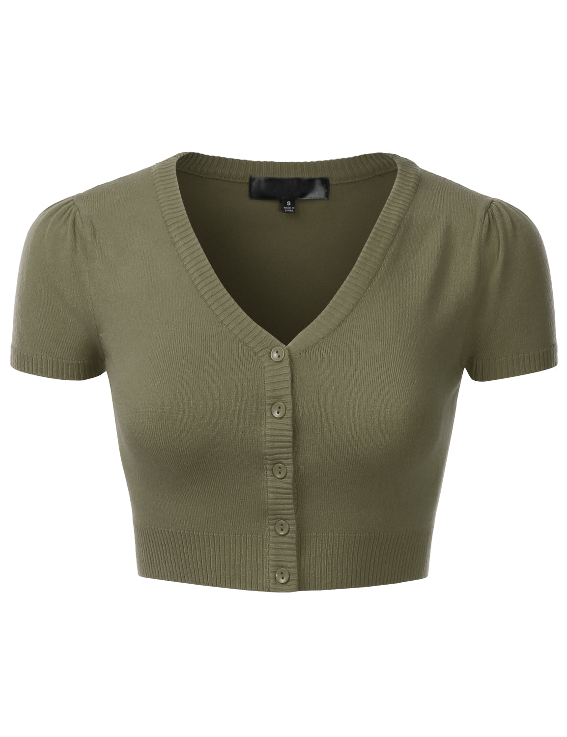 Women's Fitted V-Neck Bolero Shrug Cropped Short Sleeve Cardigan Sweater (S-3X)