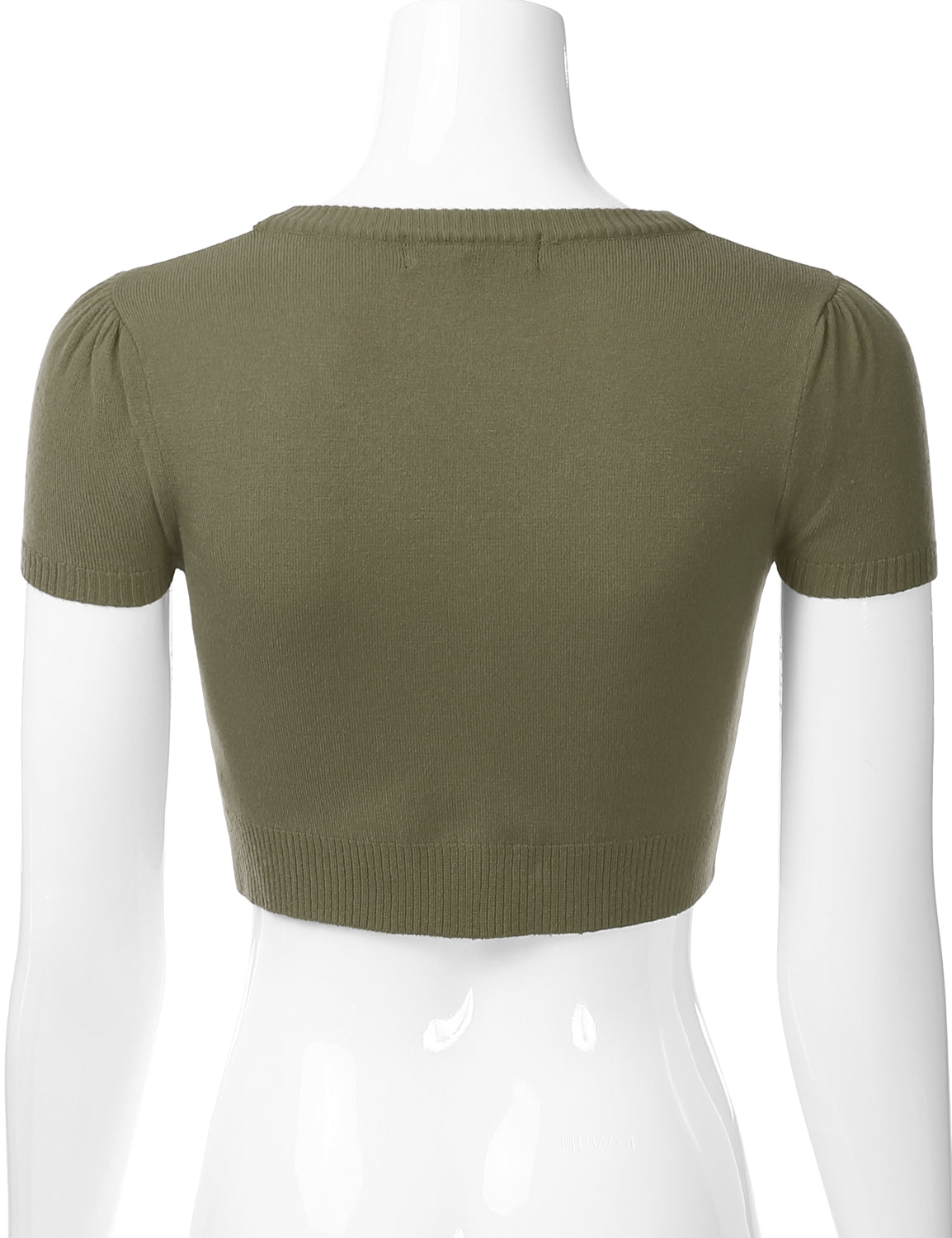 Women's Fitted V-Neck Bolero Shrug Cropped Short Sleeve Cardigan Sweater (S-3X)