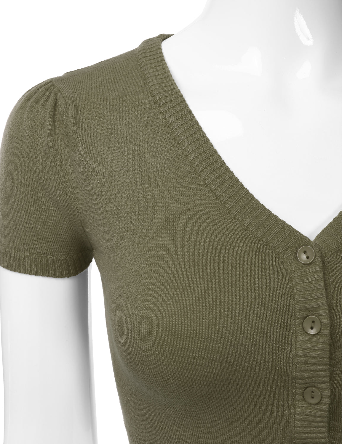 Women's Fitted V-Neck Bolero Shrug Cropped Short Sleeve Cardigan Sweater (S-3X)