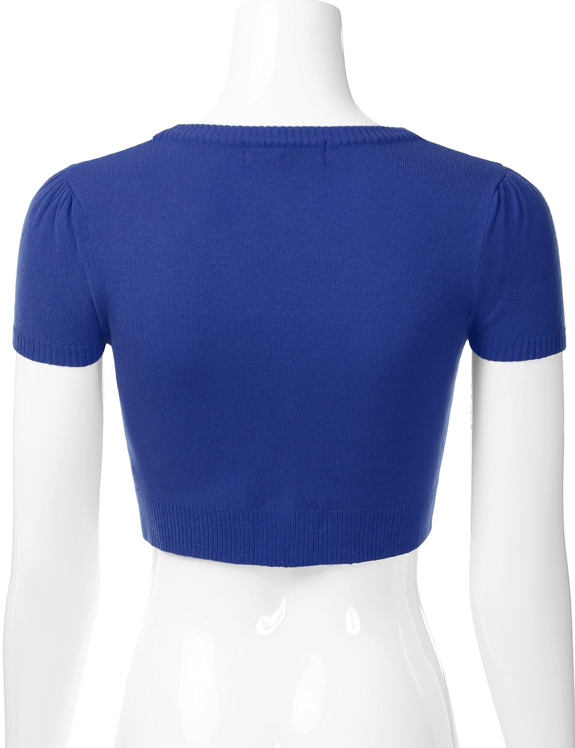 Women's Fitted V-Neck Bolero Shrug Cropped Short Sleeve Cardigan Sweater (S-3X)