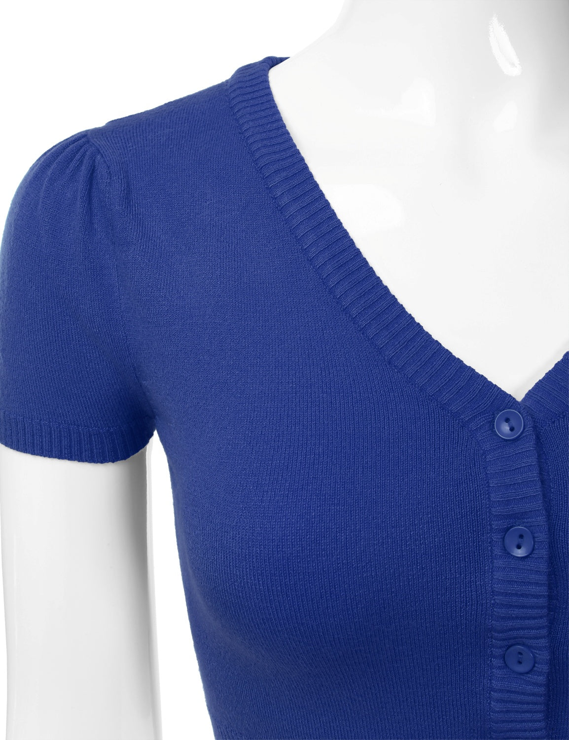 Women's Fitted V-Neck Bolero Shrug Cropped Short Sleeve Cardigan Sweater (S-3X)