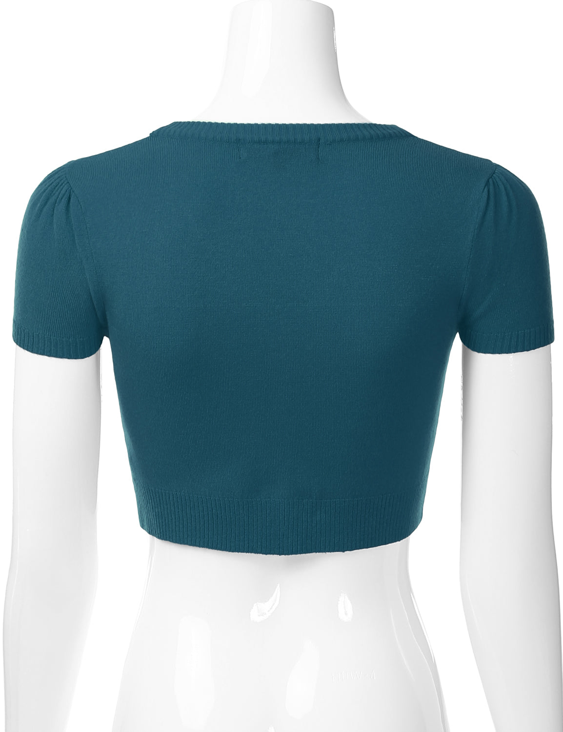 Women's Fitted V-Neck Bolero Shrug Cropped Short Sleeve Cardigan Sweater (S-3X)