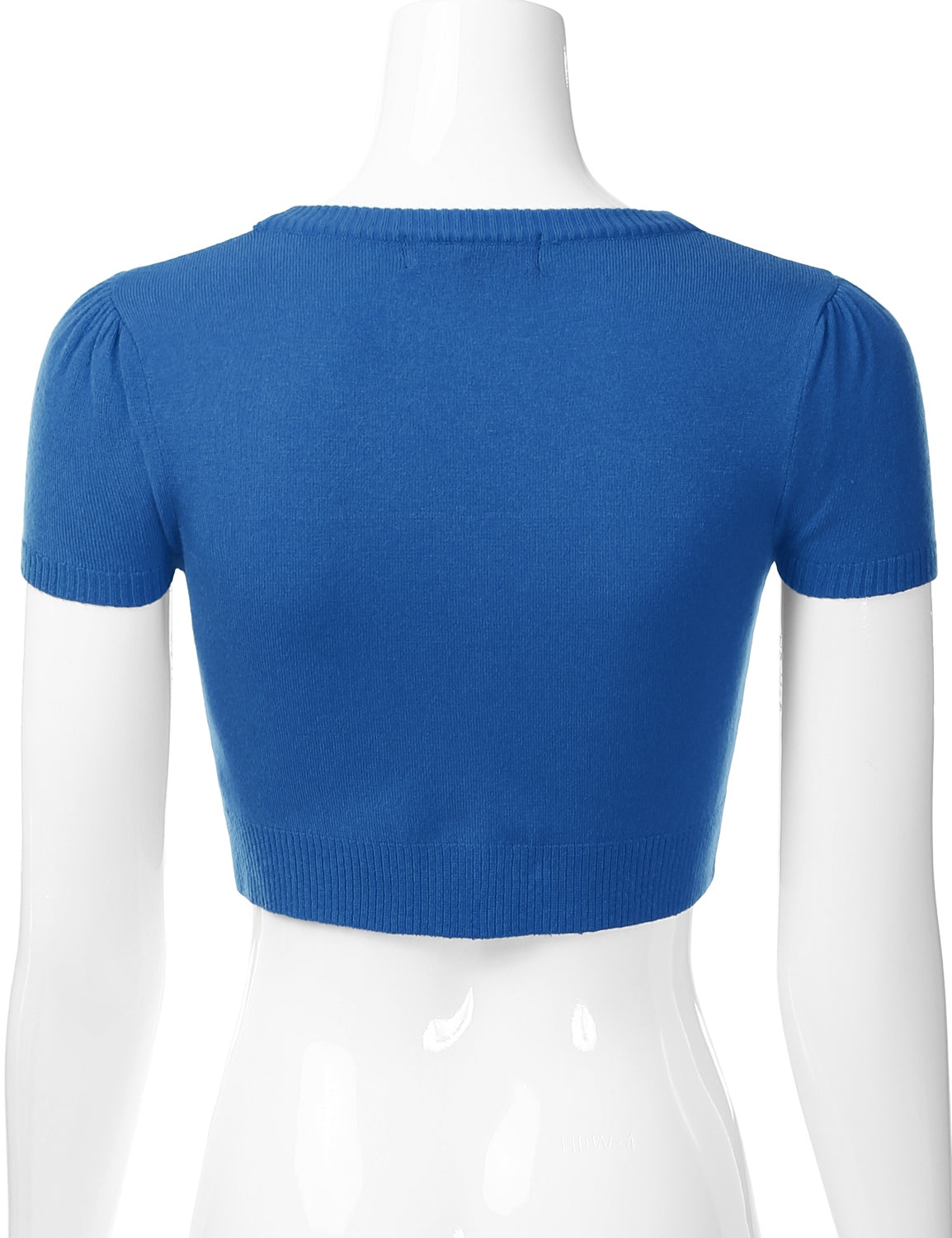 Women's Fitted V-Neck Bolero Shrug Cropped Short Sleeve Cardigan Sweater (S-3X)