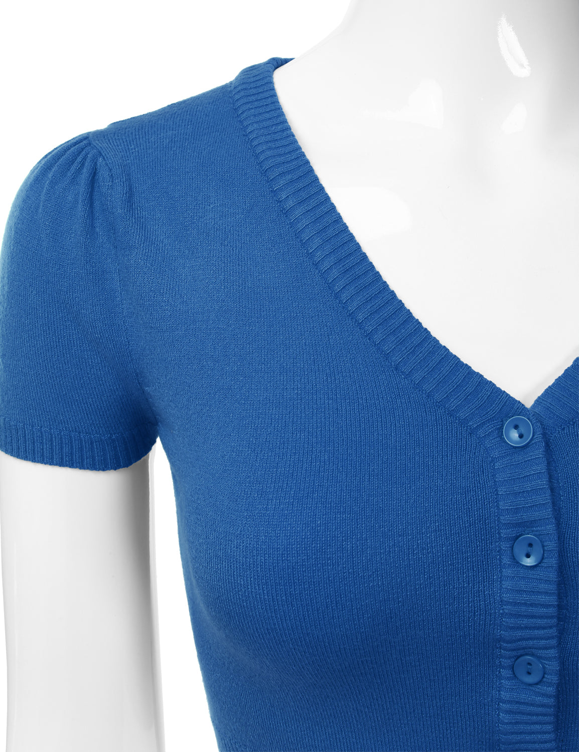 Women's Fitted V-Neck Bolero Shrug Cropped Short Sleeve Cardigan Sweater (S-3X)