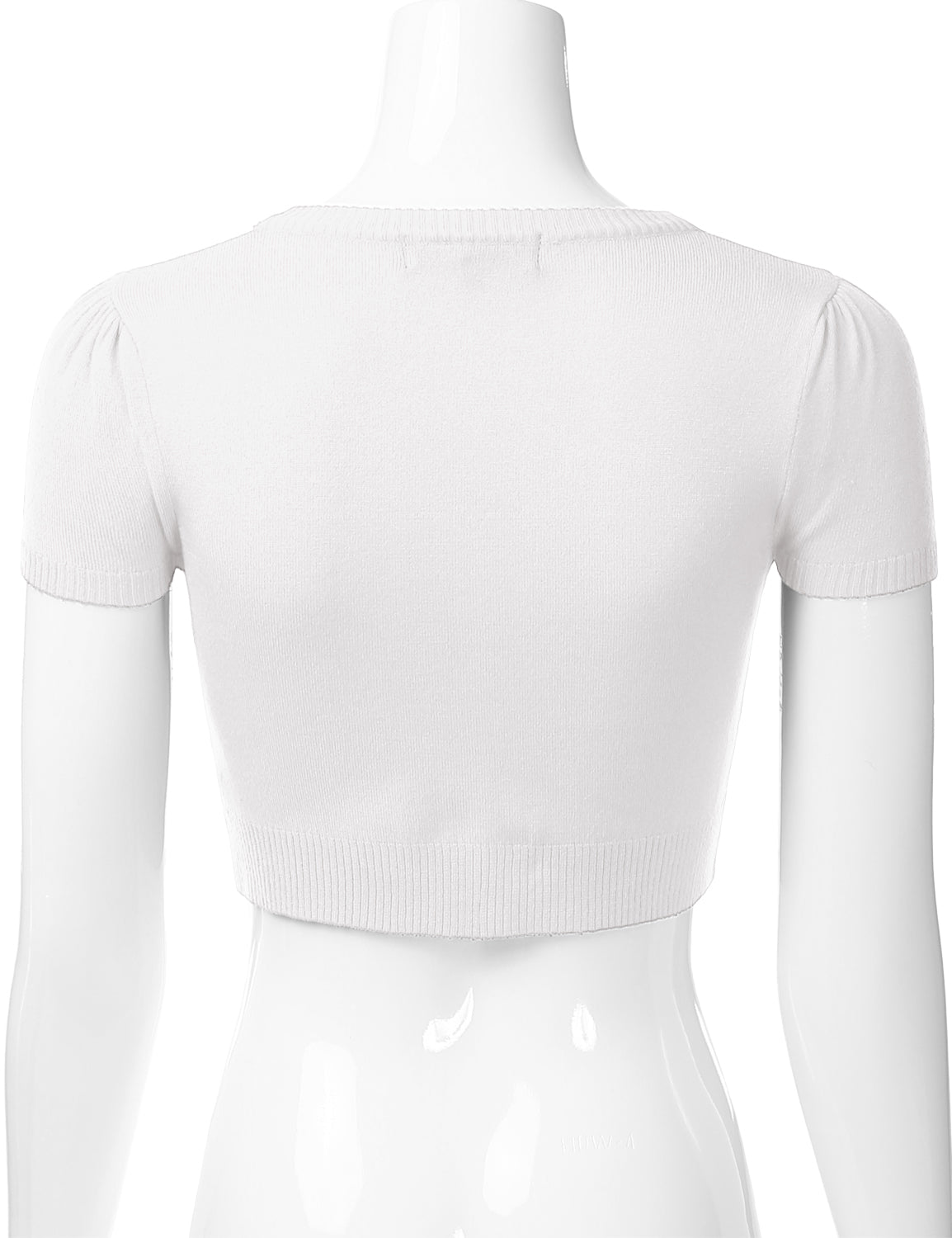 Women's Fitted V-Neck Bolero Shrug Cropped Short Sleeve Cardigan Sweater (S-3X)