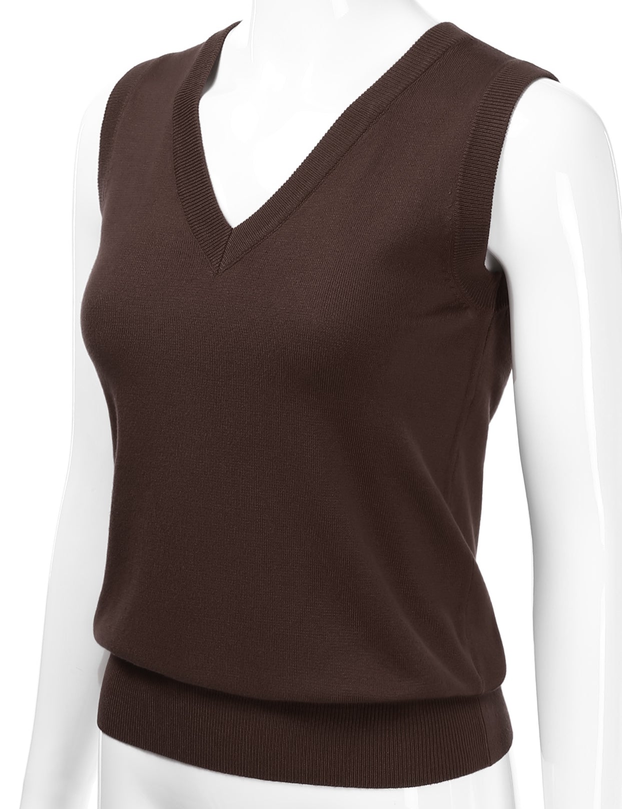 Women's V-Neck Sleeveless Stretch Pullover Premium Sweater Vest Top (S-3X)