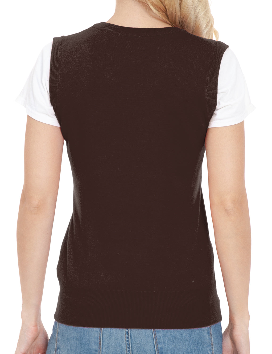 Women's V-Neck Sleeveless Stretch Pullover Premium Sweater Vest Top (S-3X)